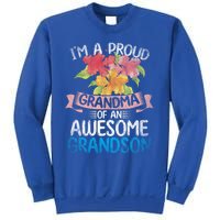 Im A Proud Grandma Of An Awesome Grandson Floral Grandma Cute Gift Sweatshirt