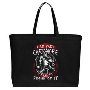 I Am Part Cherokee Pround Of It Native American Cotton Canvas Jumbo Tote