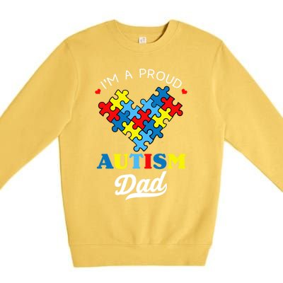 I'm A Proud Autism Dad Autism Awareness Father Autistic Son Gift Premium Crewneck Sweatshirt