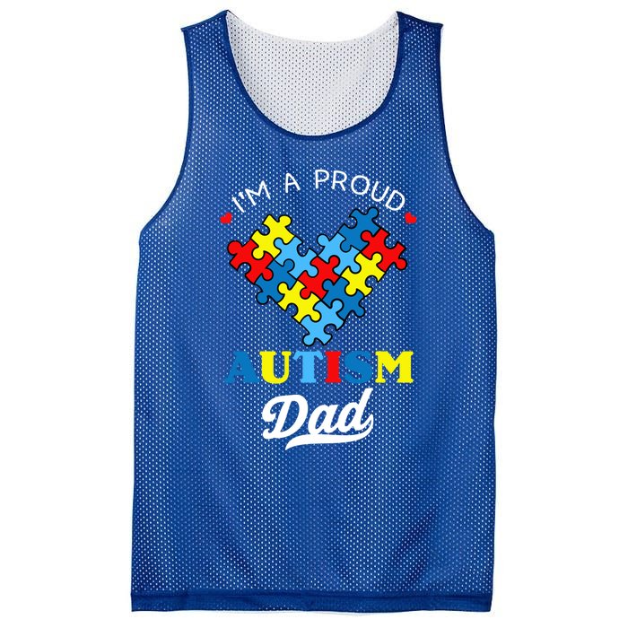 I'm A Proud Autism Dad Autism Awareness Father Autistic Son Gift Mesh Reversible Basketball Jersey Tank