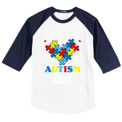 I'm A Proud Autism Dad Autism Awareness Father Autistic Son Gift Baseball Sleeve Shirt