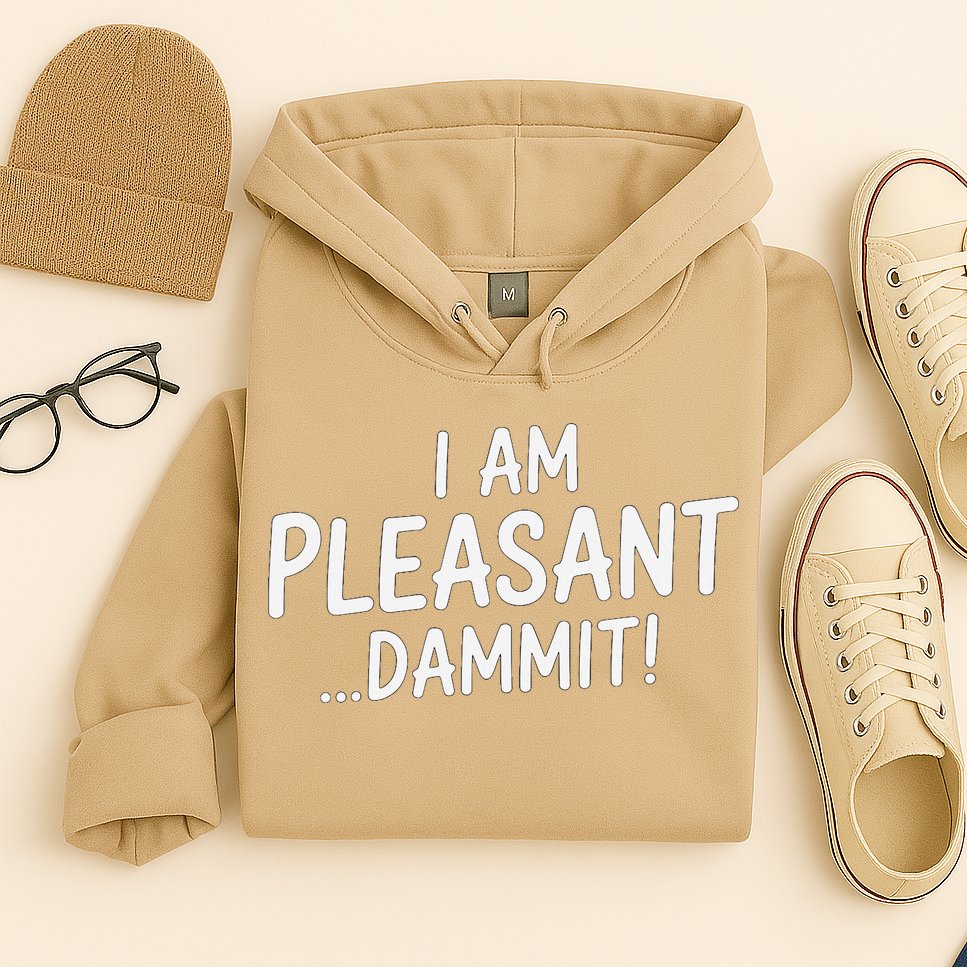 I Am Pleasant Dammit Funny Sarcastic Humor Hoodie