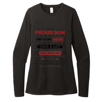 I'm A Proud Son Of A Freaking Awesome Mom Gift Womens CVC Long Sleeve Shirt