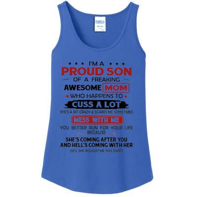 I'm A Proud Son Of A Freaking Awesome Mom Gift Ladies Essential Tank