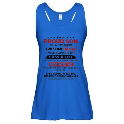 I'm A Proud Son Of A Freaking Awesome Mom Gift Ladies Essential Flowy Tank