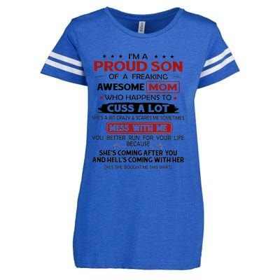 I'm A Proud Son Of A Freaking Awesome Mom Gift Enza Ladies Jersey Football T-Shirt