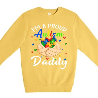 I'm A Proud Autism Daddy Autism Awareness Autistic Cute Gift Premium Crewneck Sweatshirt