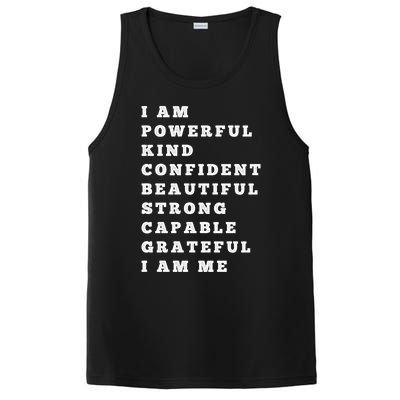 I Am Powerful Kind Confident Beautiful Strong Capable Quote Gift PosiCharge Competitor Tank