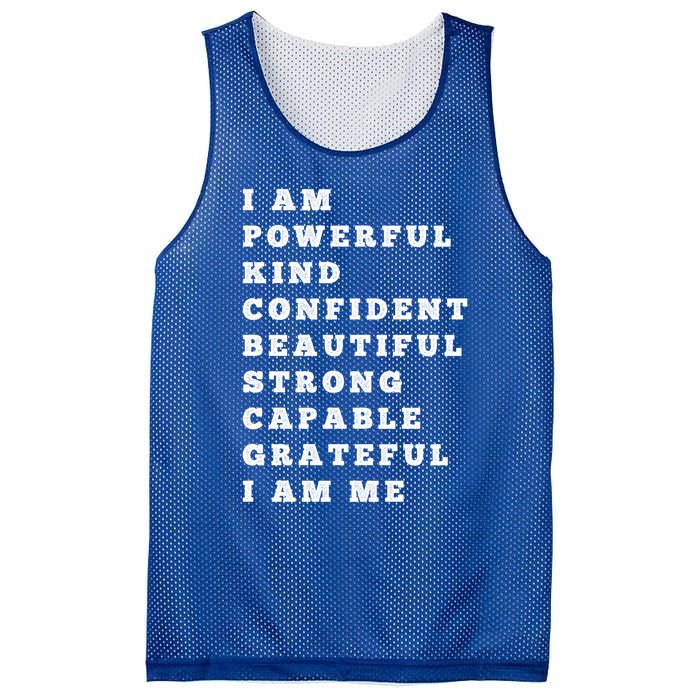 I Am Powerful Kind Confident Beautiful Strong Capable Quote Gift Mesh Reversible Basketball Jersey Tank