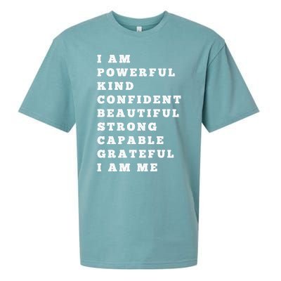 I Am Powerful Kind Confident Beautiful Strong Capable Quote Gift Sueded Cloud Jersey T-Shirt