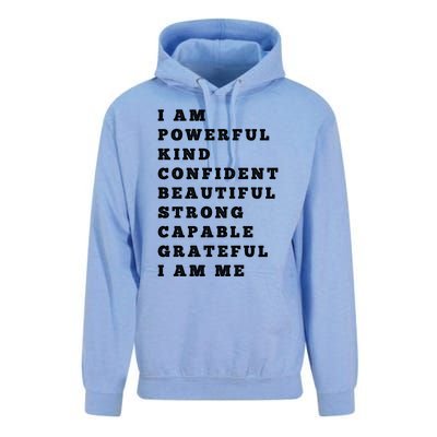 I Am Powerful Kind Confident Beautiful Strong Capable Quote Gift Unisex Surf Hoodie