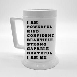 I Am Powerful Kind Confident Beautiful Strong Capable Quote Gift Beer Stein