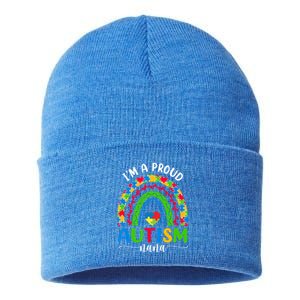 Im A Proud Autism Nana Love Heart Autism Awareness Puzzle Cute Gift Sustainable Knit Beanie