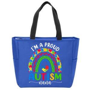 Im A Proud Autism Nana Love Heart Autism Awareness Puzzle Cute Gift Zip Tote Bag