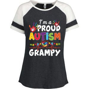 I'm A Proud Autism Grampy Autism Heart Gift Enza Ladies Jersey Colorblock Tee