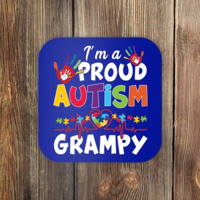 I'm A Proud Autism Grampy Autism Heart Gift Coaster