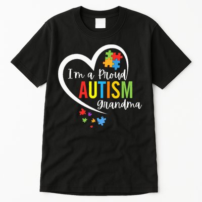 Im A Proud Grandma Love Heart Autism Awareness Puzzle Tall T-Shirt