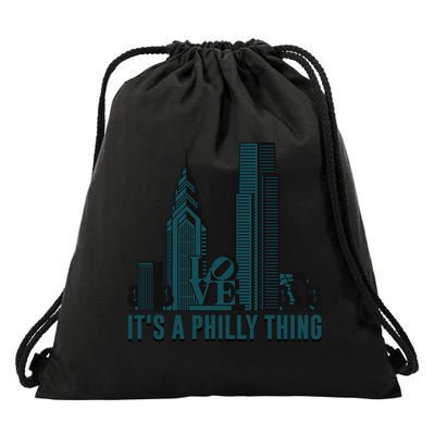 It's A Philly Thing Philadelphia City Skyline Drawstring Bag