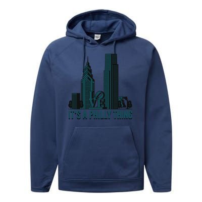 It's A Philly Thing Philadelphia City Skyline Performance Fleece Hoodie