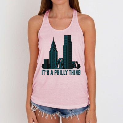 It's A Philly Thing Philadelphia City Skyline Women's Knotted Racerback Tank