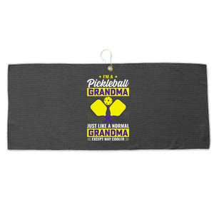 I'm A Pickleball Grandma Just Like A Normal Grandma Except Way Cooler Large Microfiber Waffle Golf Towel