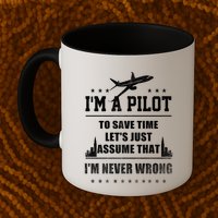 I'm A Pilot To Save Time | Never Wrong Aviation Mug