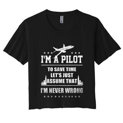 I'm A Pilot To Save Time | Never Wrong Aviation Crop Top