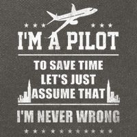 I'm A Pilot To Save Time | Never Wrong Aviation Cotton Canvas Backpack