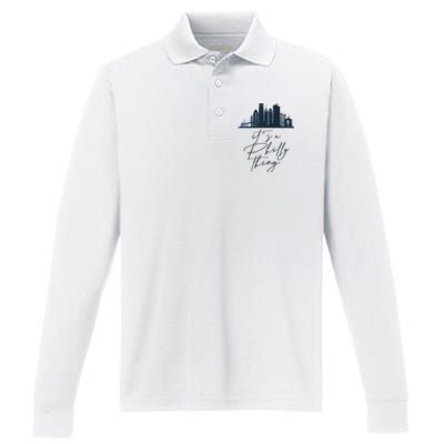 Its A Philly Thing Philadelphia City Performance Long Sleeve Polo