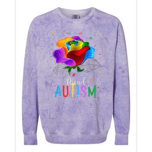 I'm a Proud Autism Sister Autism Awareness Puzzle Flowers Colorblast Crewneck Sweatshirt