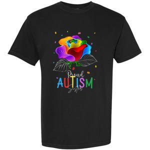 I'm a Proud Autism Sister Autism Awareness Puzzle Flowers Garment-Dyed Heavyweight T-Shirt