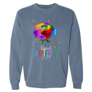 I'm a Proud Autism Sister Autism Awareness Puzzle Flowers Garment-Dyed Sweatshirt