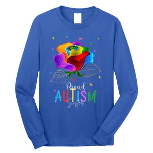 I'm a Proud Autism Sister Autism Awareness Puzzle Flowers Long Sleeve Shirt