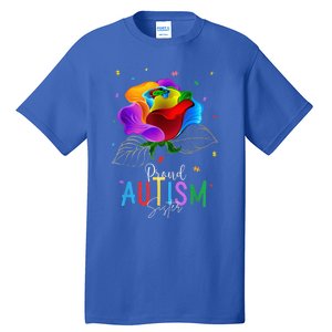 I'm a Proud Autism Sister Autism Awareness Puzzle Flowers Tall T-Shirt