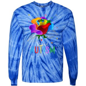 I'm a Proud Autism Sister Autism Awareness Puzzle Flowers Tie-Dye Long Sleeve Shirt