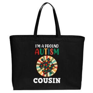 I'm A Proud Autism Cousin Family Matching Autism Awareness Month Cotton Canvas Jumbo Tote