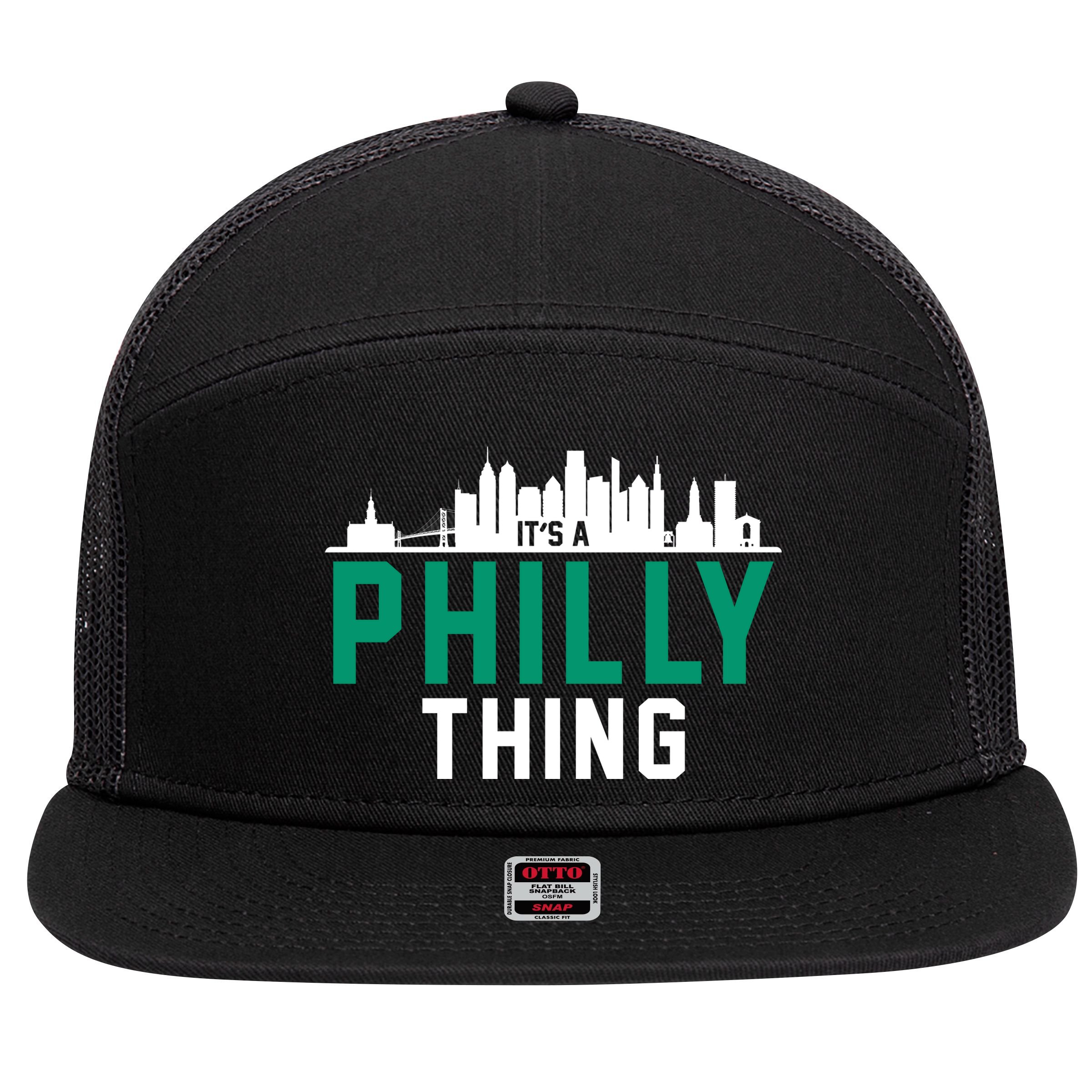 It's A Philly Thing City Skyline Pride 7 Panel Mesh Trucker Snapback Hat