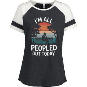 IM All Peopled Out Today Enza Ladies Jersey Colorblock Tee