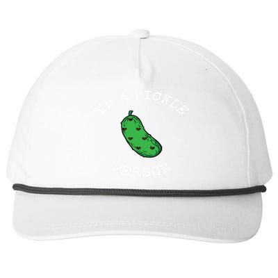 Im A Pickle Person National Pickle Day Celebration Cool Gift Snapback Five-Panel Rope Hat