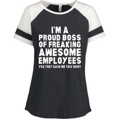 I'm A Proud Boss Of Freaking Awesome Employees Enza Ladies Jersey Colorblock Tee