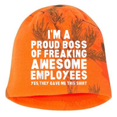 I'm A Proud Boss Of Freaking Awesome Employees Kati - Camo Knit Beanie