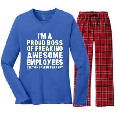 I'm A Proud Boss Of Freaking Awesome Employees Women's Long Sleeve Flannel Pajama Set 