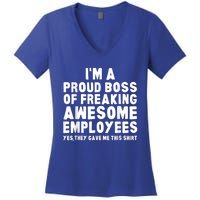 I'm A Proud Boss Of Freaking Awesome Employees Women's V-Neck T-Shirt