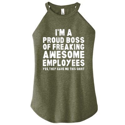 I'm A Proud Boss Of Freaking Awesome Employees Women's Perfect Tri Rocker Tank