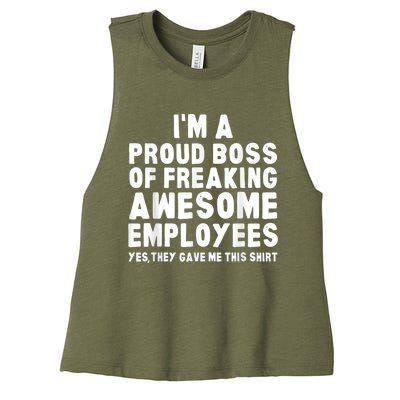 I'm A Proud Boss Of Freaking Awesome Employees Women's Racerback Cropped Tank