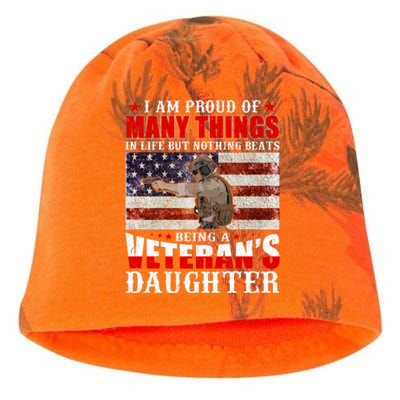 I Am Proud Of Many Things In Life But Nothing Beats Being A Veteran's Daughter Kati - Camo Knit Beanie