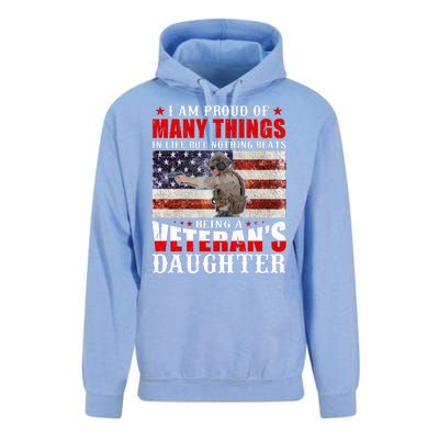 I Am Proud Of Many Things In Life But Nothing Beats Being A Veteran's Daughter Unisex Surf Hoodie