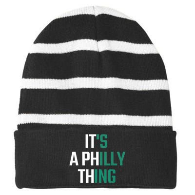 It's A Philly Thing Its A Philly Thing Philadelphia Football FLy Eagles Fly Striped Beanie with Solid Band