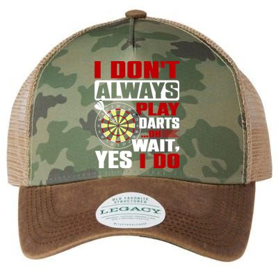 I Always Play Darts Funny Legacy Tie Dye Trucker Hat