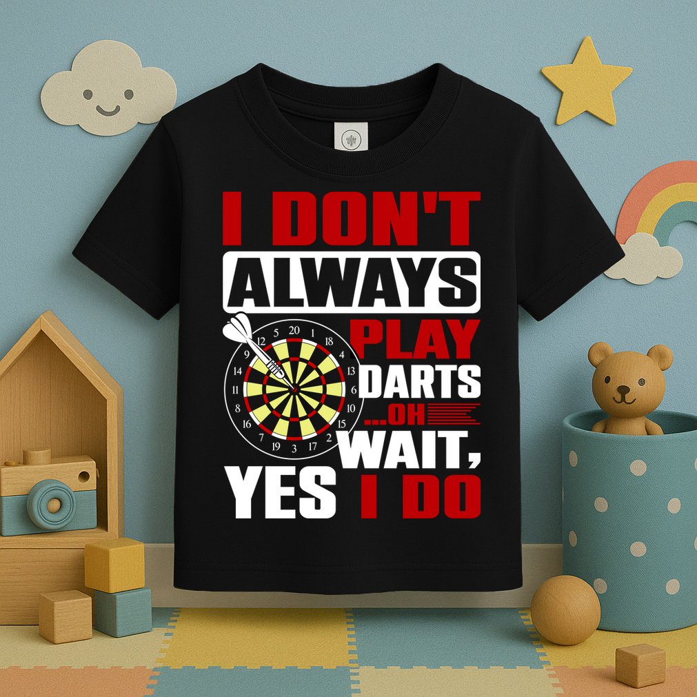 I Always Play Darts Funny Toddler T-Shirt